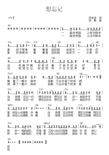 想忘记歌曲