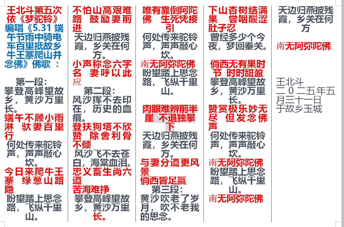 王北斗第五次依《梦驼铃》编唱《5.31端午节雨中骑电车百里抵故乡牛王寨爬山并念佛》佛歌.jpg