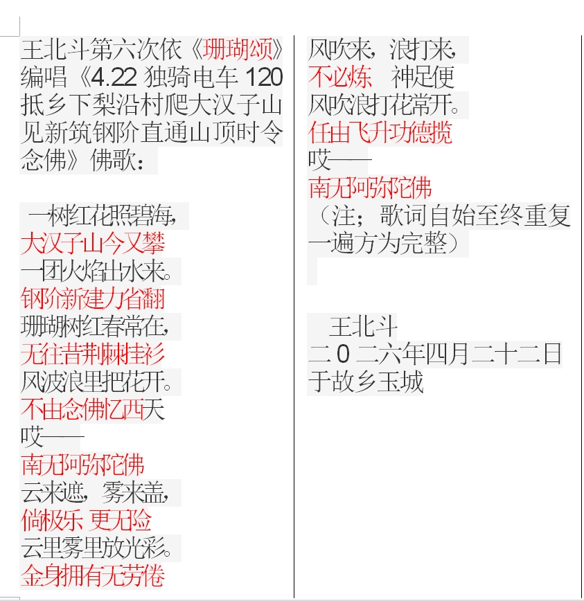 王北斗第六次依《珊瑚颂》编唱《4.22独骑电车120抵乡下梨沿村爬大汉子山见新筑钢阶直.jpg