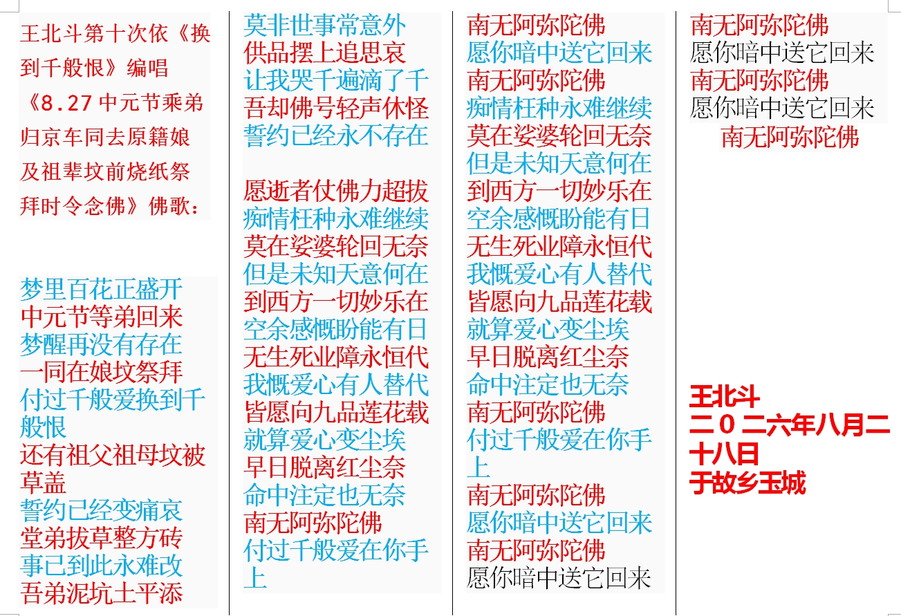 王北斗第十次依《换到千般恨》编唱《8.27中元节乘弟归京车同去原籍娘及祖辈坟前烧纸祭.jpg